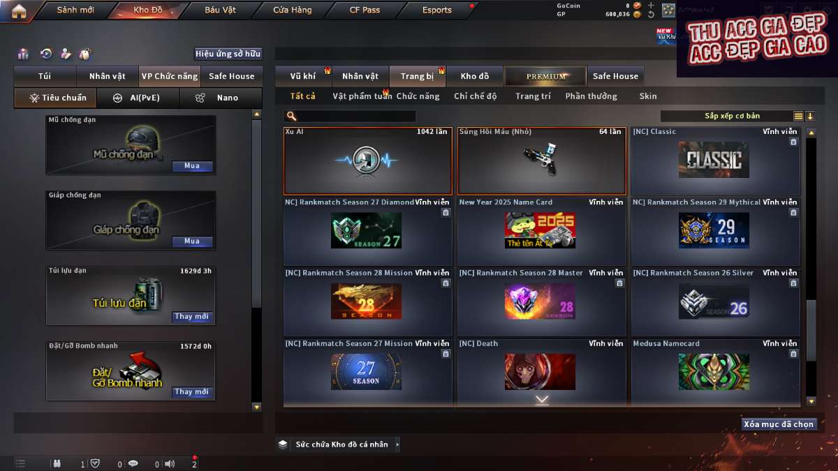 shop acc cf uy tin gia re
